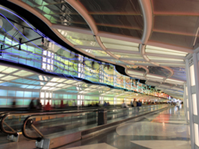 automatic messaging systems for moving walkways